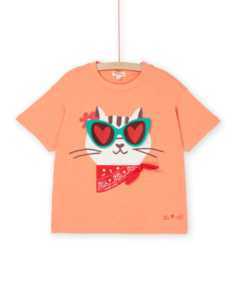T-shirt orange à manches courtes à animation animalier - Mixte ROSPATI4 / 23S902P2TMCE413