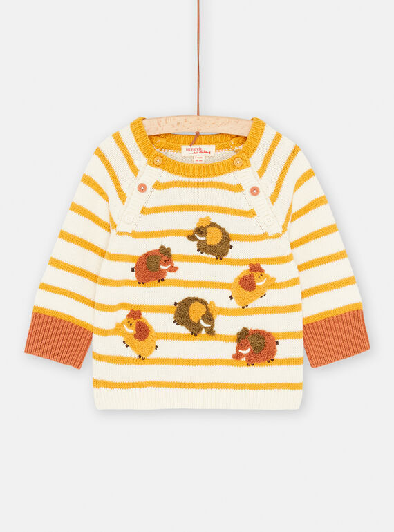 Pull jaune à imprimé fantaisie SUCOUPUL / 23WG10L1PULB118