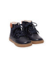 Bottes bleu marine fourrées à lacets enfant garçon MOBASCHARLY / 21XK3682D3F070
