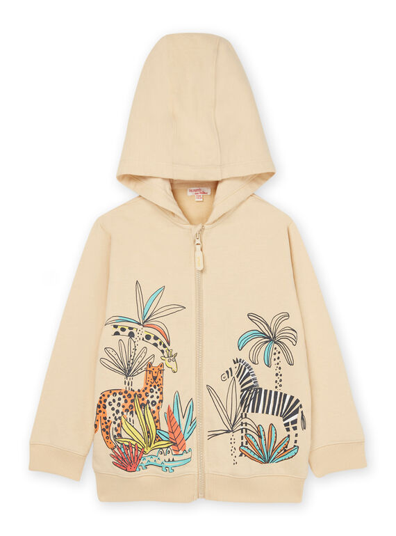 Gilet écru à capuche à motif jungle ROJUNGIL / 23S902U1GILA006