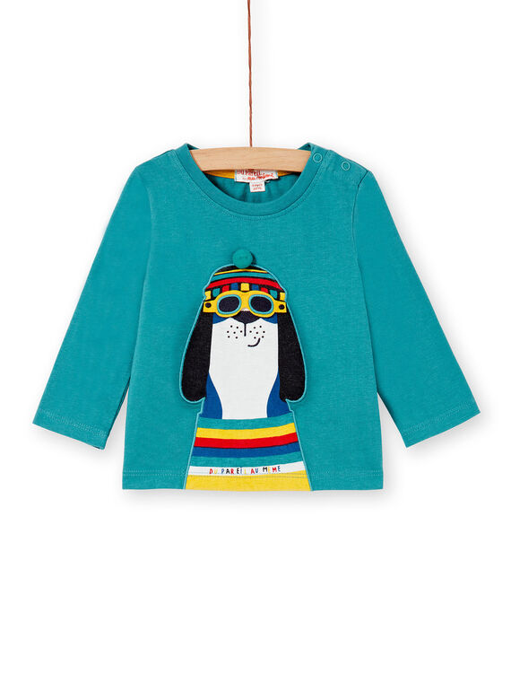 Tee-shirt vert manches longues bébé garçon KULUTEE1 / 20WG10P1TML613
