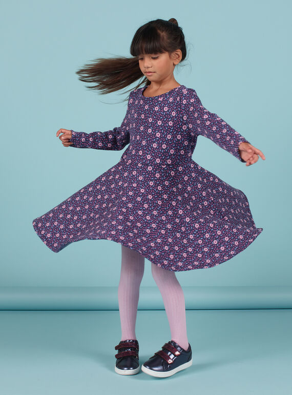 Robe patineuse imprimé fleuri enfant fille MAPLAROB3 / 21W901O3ROBC202