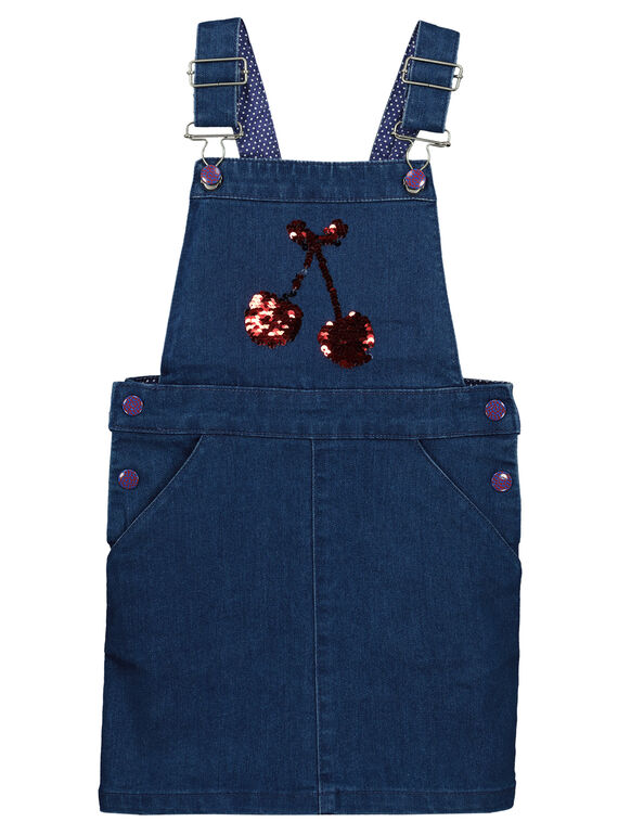 Robe salopette en jean fille FACOROB2 / 19S90182ROBK005
