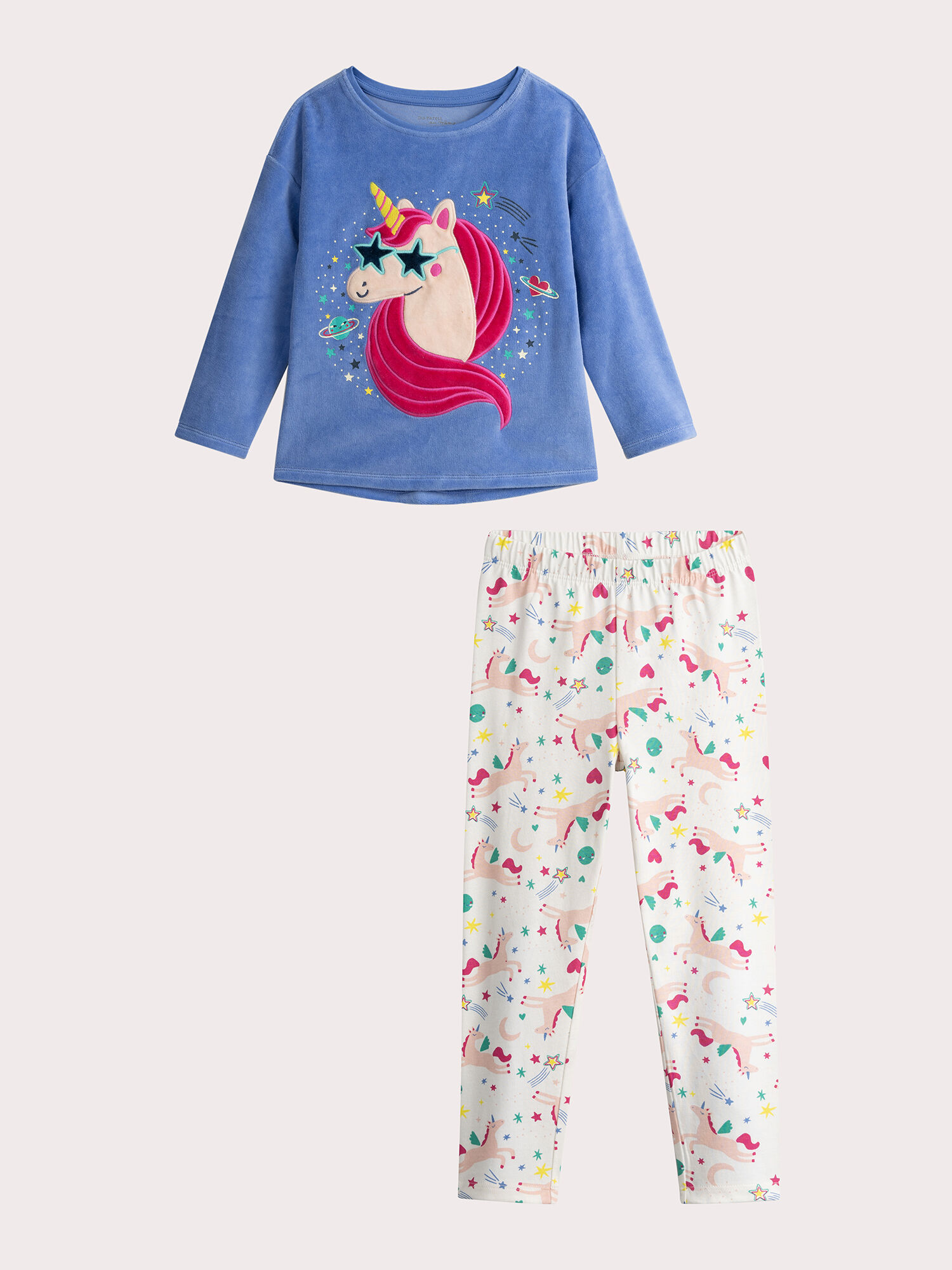 Pyjama phosphorescent a animation licorne pour fille Pyjama DPAM