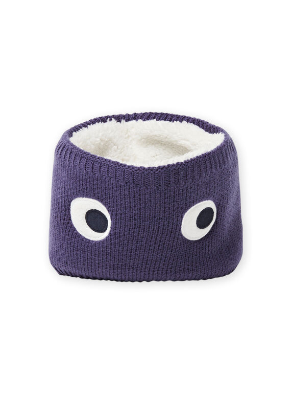 Snood en maille bleu nuit à motifs yeux bébé garçon MYUTUSNOO / 21WI1051SNOC234
