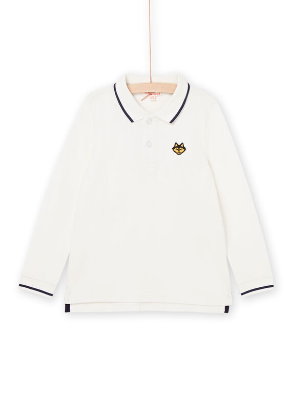 Polo blanc à motif tête de loup brodée POJOPOL2 / 22W902D6POL001