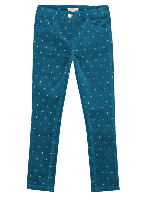Pantalon en velours imprimé en glitter doré clair GAMUPANT / 19W901F1PAN715