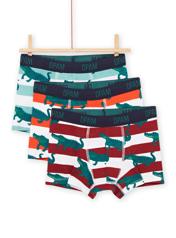 Lot de 3 boxers à imprimé crocodile et rayures PEGOBOXCRO / 22WH1243BOX000