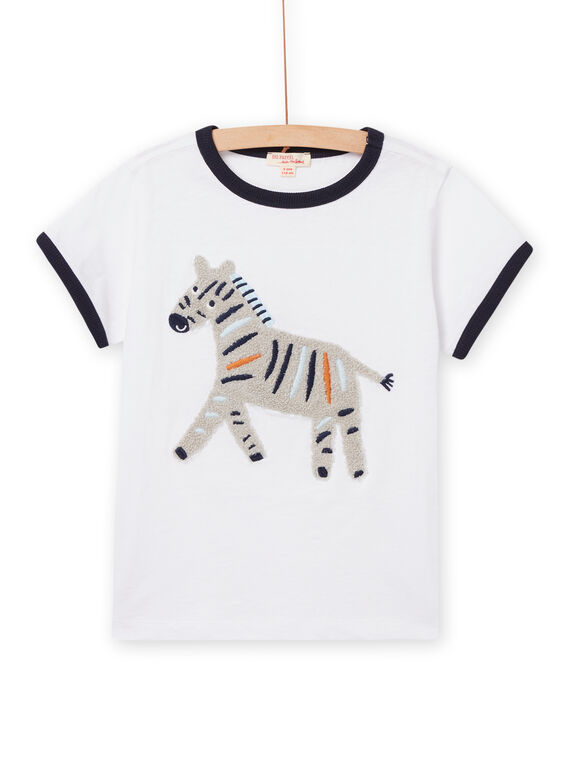 T-shirt blanc motif zèbre enfant garçon NOSOTI / 22S902Q1TMC000
