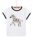T-shirt blanc motif zèbre enfant garçon NOSOTI / 22S902Q1TMC000