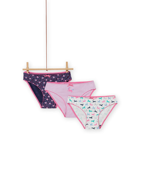 Lot de 3 culottes assorties licornes enfant fille MEFALOTLIC2 / 21WH11C1D5L001