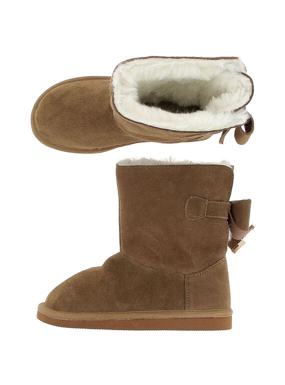 Botte fourrée en cuir fille DFBOTTEPAU / 18WK35TAD10804