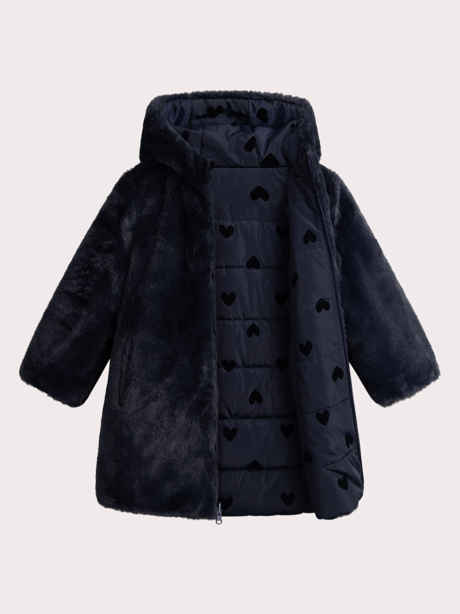 Doudoune reversible bleu marine pour fille Manteau Blouson Veste DPAM