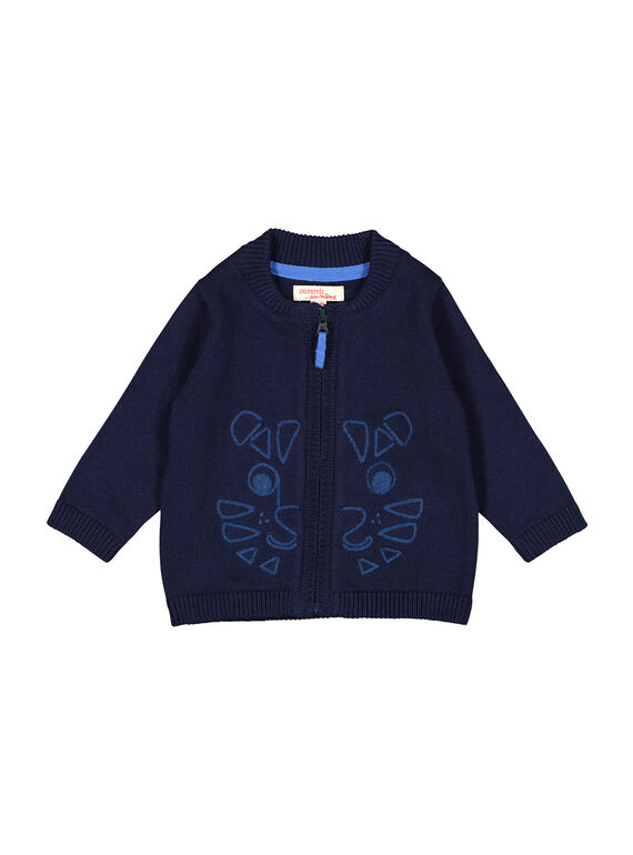 Gilet zippé bleu marine bébé garçon FUJOGIL2 / 19SG1032GIL713