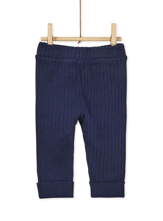 Legging côtelé bleu marine bébé fille KYIJOLEGCO2 / 20WI0955D26070