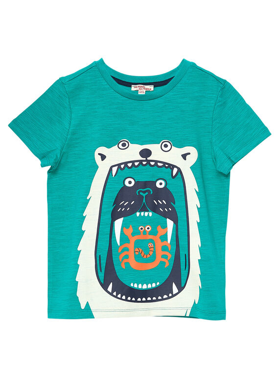 Tee shirt garçon manches courtes vert animaux JOJOTI3 / 20S90245D31G623