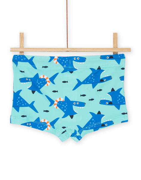 Short de bain turquoise à imprimé requins RYOMERSHOREQ / 23SI02R2MAIC200