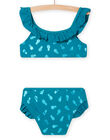 Maillot de bain bleu pétrole enfant fille NYABIK2 / 22SI01L6MAI716
