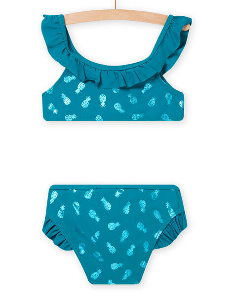 Maillot de bain bleu pétrole enfant fille NYABIK2 / 22SI01L6MAI716