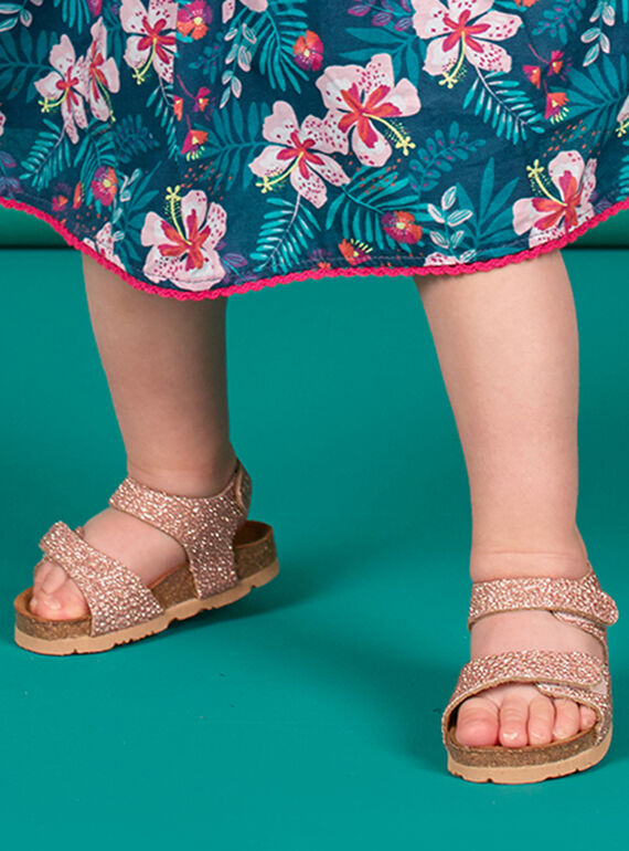 Sandales doré rose bébé fille LBFNUGOLD / 21KK3757D0EK009
