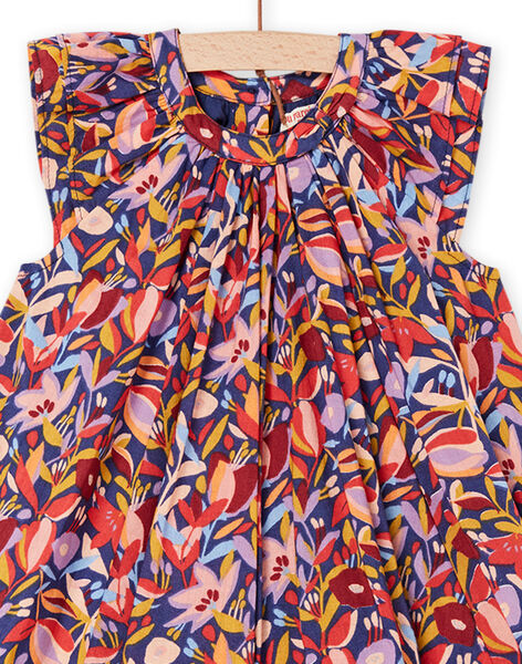 Robe indigo à imprimé fleuri RISUNROB2 / 23SG09K1ROB703