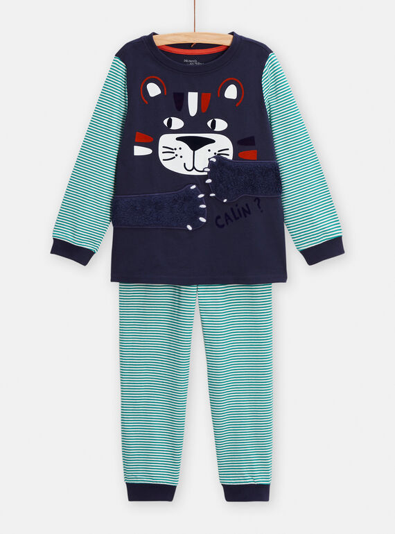 Pyjama bleu animation tigre pour garçon TEGOPYJTIG / 24SH124APYJ705
