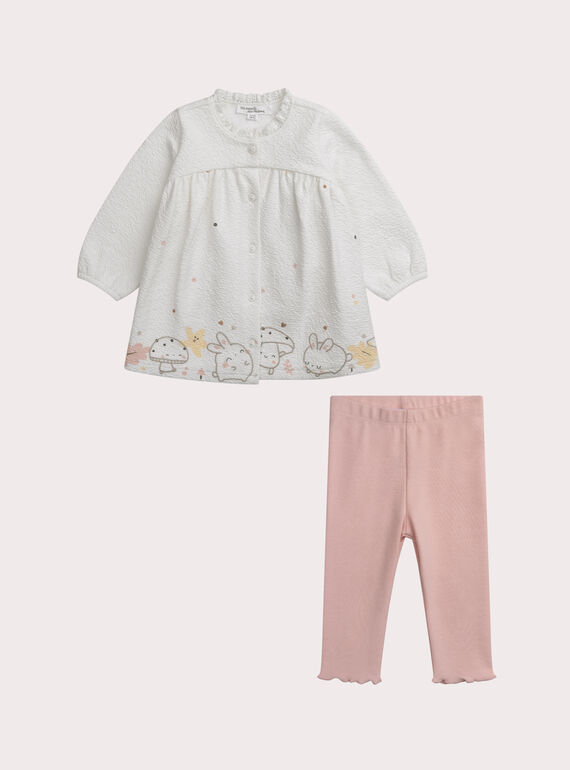 Ensemble naissance robe et legging pour fille XOU2ENS1 / 25WF0361ENS000