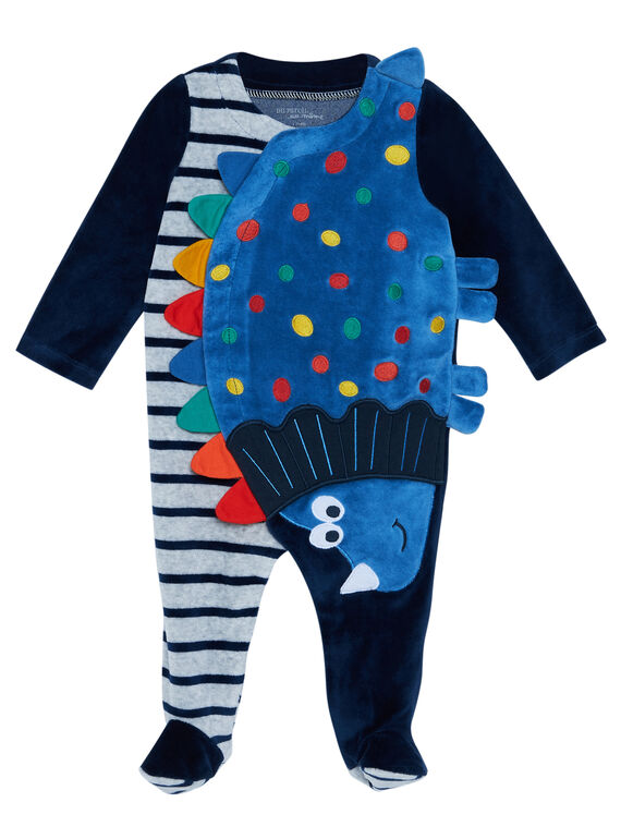 Grenouillère bébé garçon en velours JEGAGRERAY / 20SH14C3GREC203
