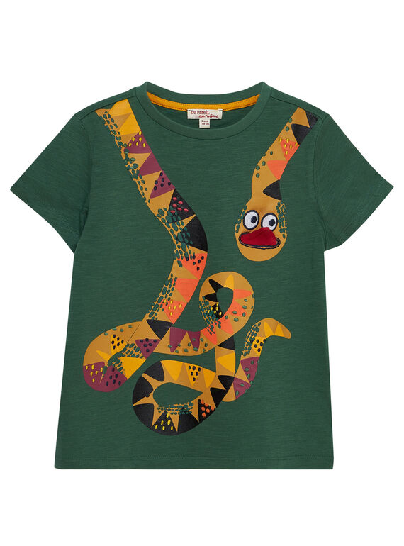 Tee shirt garçon manches courtes vert serpent JODUTI2 / 20S902O1TMC601