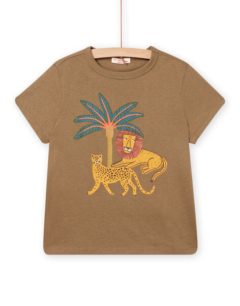 T-shirt manches courtes vert militaire enfant garçon NOFLATI5 / 22S902R4TMCG631