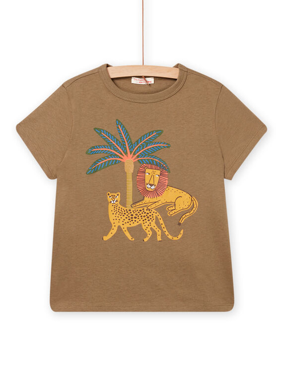 T-shirt manches courtes vert militaire enfant garçon NOFLATI5 / 22S902R4TMCG631