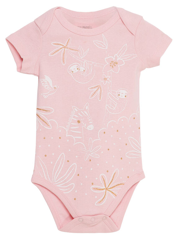 Body bébé fille manches courtes rose clair JEFIBODJUN / 20SH13V4BDL321