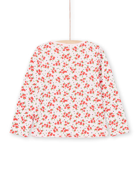 T-shirt réversible manches longues rayures et fleurs enfant fille LAROUTEE3 / 21S901K3TMLD326