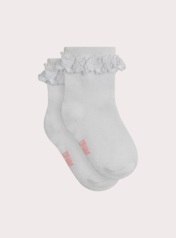 Chaussettes blanches à dentelle pour bébé fille XYIJODEN1 / 25WI09E4SOQA001
