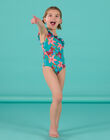 Maillot de bain 1 pièce turquoise à imprimé fleurs RYAMER3 / 23SI01R5MAIC217
