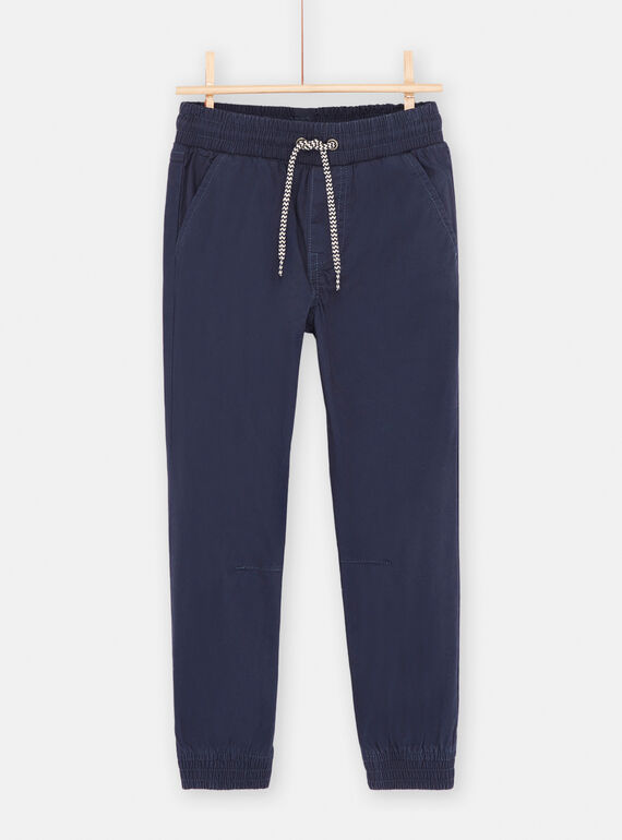 Pantalon bleu marine à taille élastiquée garçon SOJOPATWI2 / 23W902G2PAN705