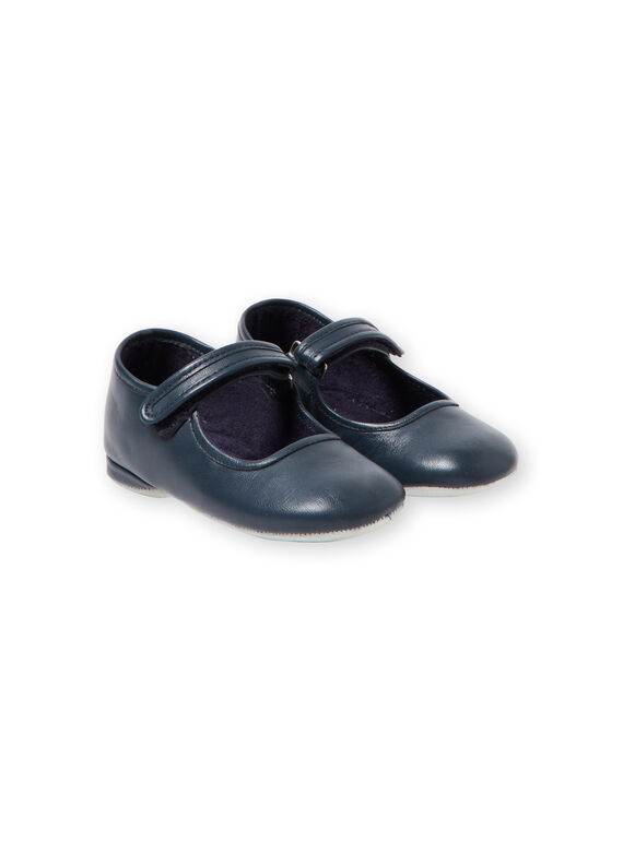 Chausson babies cuir marine enfant fille GFBELFILL2 / 19WK35E1D07070