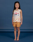 Ensemble pyjama blanc et orange léopard enfant fille NEFAPYJNEO / 22SH11HAPYJ000
