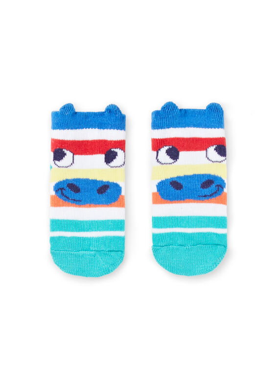 Chaussettes à rayures colorées à motif tête de zébre bébé garçon JYUMARCHO1 / 20SI10P2SOQ000