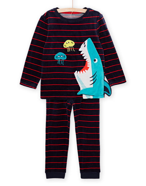 Pyjama T-shirt et pantalon en velours à imprimé requin PEGOPYJREQ / 22WH1233PYJ705