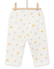 Jogging écru à pois et imprimé fantaisie bébé fille NILUBAJOG / 22SG09P1JGB001