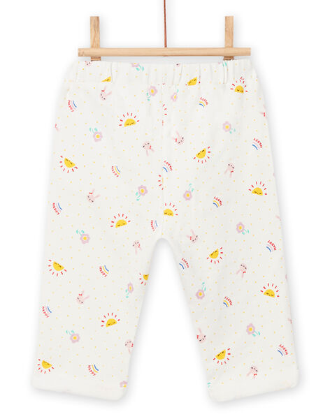 Jogging écru à pois et imprimé fantaisie bébé fille NILUBAJOG / 22SG09P1JGB001