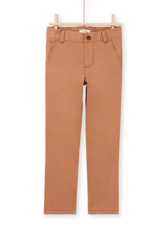 Pantalon uni marron enfant garçon MOESPACHI2 / 21W902E1PANI810