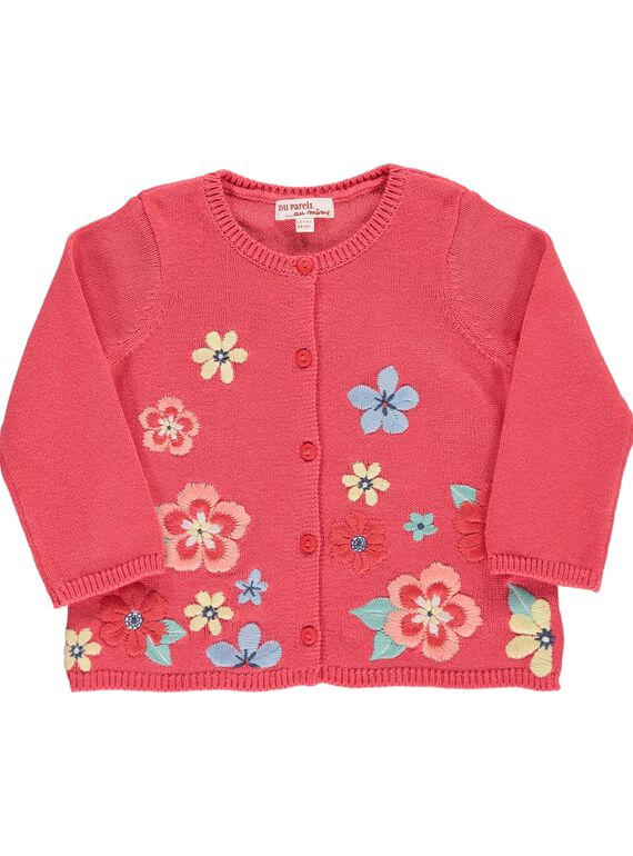 Gilet en coton bébé fille CIBUCAR2 / 18SG09K2CARF515