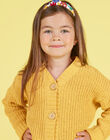 Cardigan manches longues en maille jaune enfant fille MAMIXCAR1 / 21W901J2CARB106