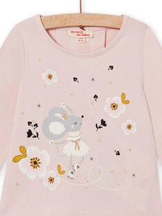 T-shirt rose à motifs souris fantaisie bébé fille MIHITEE / 21WG09U1TMLD328