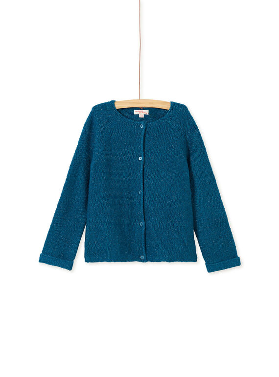 Cardigan manches longues, couleur Bleu de Berlin avec lurex  KAJOCAR8 / 20W90142D3CC225