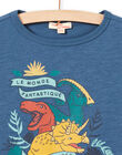 T-shirt manches longues bleu motifs dinosaures enfant garçon MOPATEE2 / 21W902H2TML219