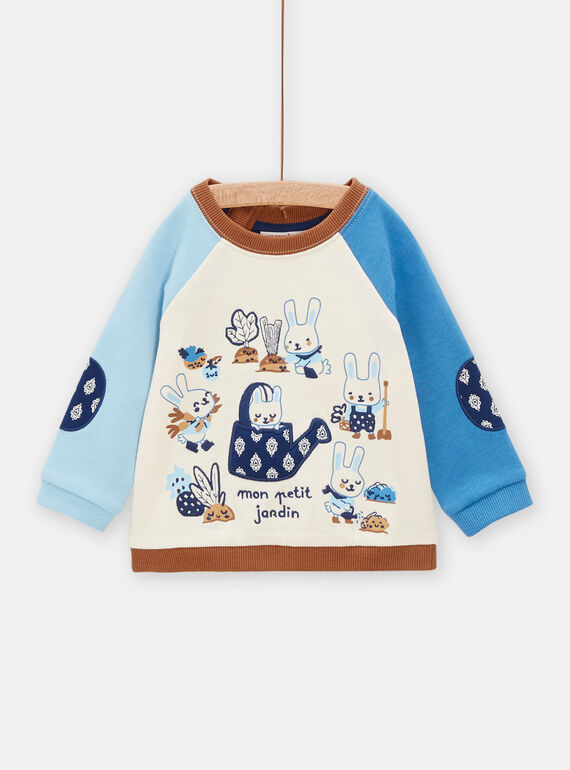 Sweat bleu avec imprimé fantaisie pour bébé garçon TUDESWE / 24SG10J1SWE003