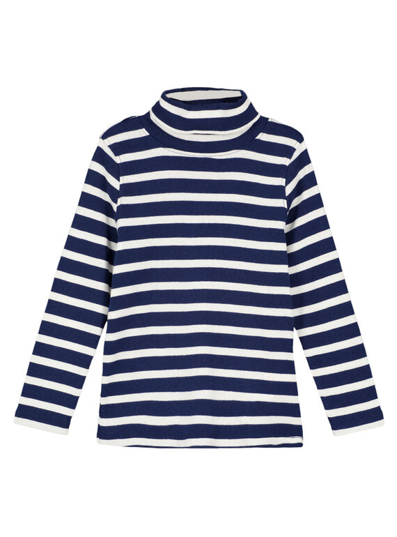 Sous Pull en côtes Marine rayé Ecru GOJOSOUP1 / 19W902L5D3B070
